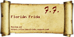Florián Frida névjegykártya